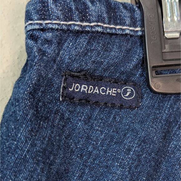 Jordache Vintage Blue Embroidered Hem Flat Front Denim Jean Shorts Size Approx - Picture 7 of 10